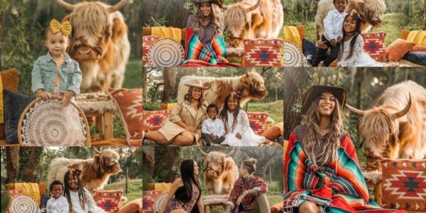 Bohemian Highland Cow Photoshoot Package 2